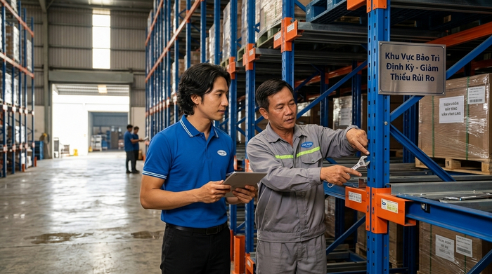 Bảo trì kệ Radio Shuttle trong điều kiện kho ẩm tại Vĩnh Long