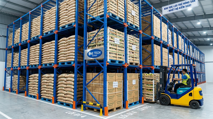 Kệ drive in cho kho nông sản Vĩnh Long Kệ drive in Vĩnh Long dùng cho kho nông sản đóng pallet