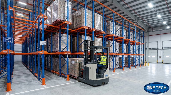 Kệ drive in Vĩnh Long dạng khối sâu Kệ drive in Vĩnh Long dạng khối sâu cho kho pallet