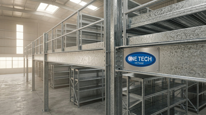 Kệ sàn mezzanine bằng thép mạ kẽm chống rỉ Kệ sàn mezzanine bằng thép mạ kẽm chống rỉ cho kho ẩm