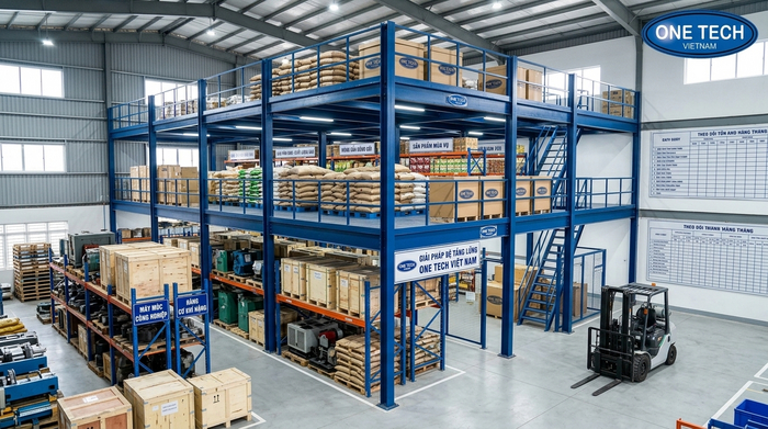 Kệ sàn mezzanine tối ưu không gian kho Vĩnh Long Kệ sàn mezzanine tối ưu không gian kho tại Vĩnh Long