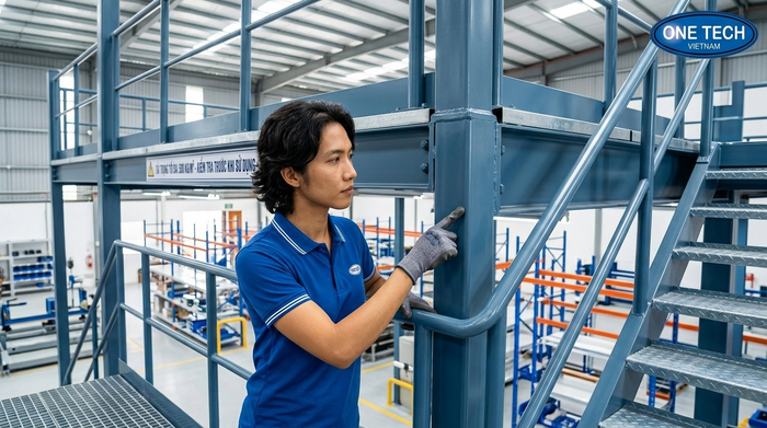 Kiểm tra an toàn kệ sàn mezzanine trước nghiệm thu Kiểm tra tiêu chuẩn an toàn cho kệ sàn mezzanine trước nghiệm thu