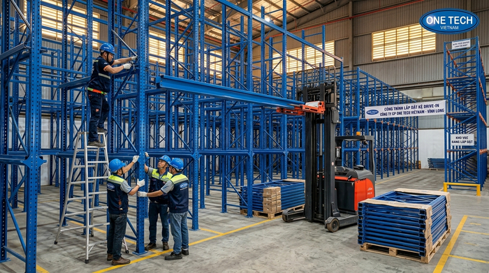 Lắp đặt kệ drive in Vĩnh Long Lắp đặt kệ drive in Vĩnh Long trong kho pallet công nghiệp