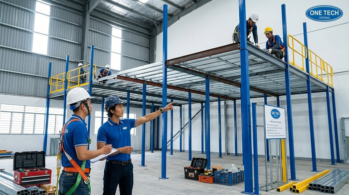 Lắp đặt kệ sàn mezzanine tại Vĩnh Long Lắp đặt kệ sàn mezzanine tại Vĩnh Long cho kho doanh nghiệp