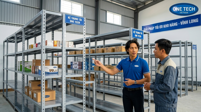 Lắp đặt kệ trung tải Vĩnh Long bởi Kệ kho hàng Vĩnh Long thuộc OneTech Group