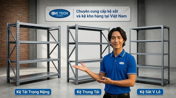 So sánh kệ trung tải Vĩnh Long với kệ sắt lỗ và kệ hạng nặng