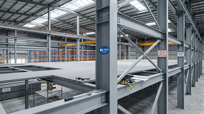 Thi công kệ sàn mezzanine trong kho cao Thi công kệ sàn mezzanine trong nhà kho cao