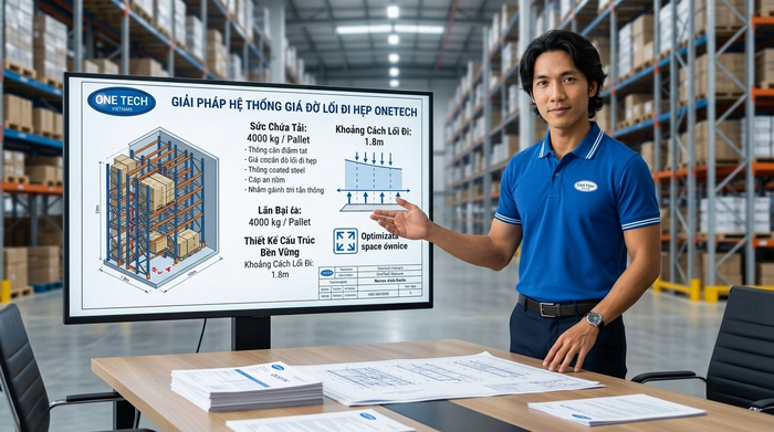 Báo giá Kệ Narrow Aisle Vĩnh Long theo bản vẽ và tải trọng thực tế