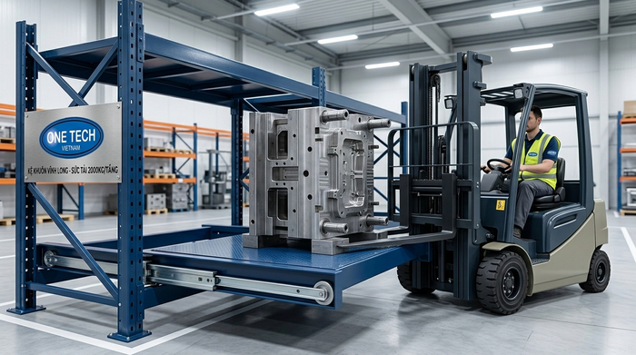 Chi tiết mâm kéo kệ khuôn chịu tải cao Mâm kéo kệ khuôn Vĩnh Long hỗ trợ lấy khuôn bằng xe nâng