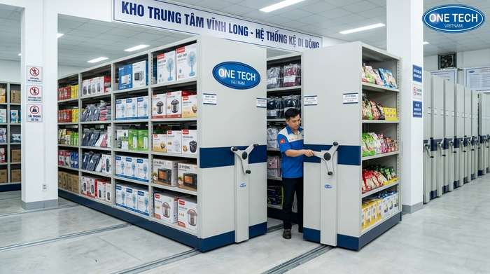 Kệ di động cho kho hàng bán lẻ tại Vĩnh Long