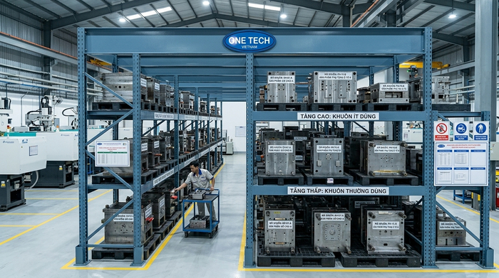 Kệ khuôn cho xưởng ép nhựa tại Vĩnh Long Kệ Khuôn Vĩnh Long cho xưởng ép nhựa sắp xếp khuôn theo mã sản phẩm