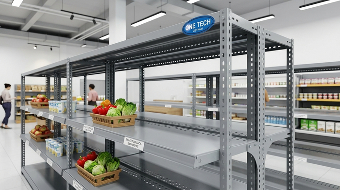 Kệ sắt siêu thị mini trưng bày hàng hóa