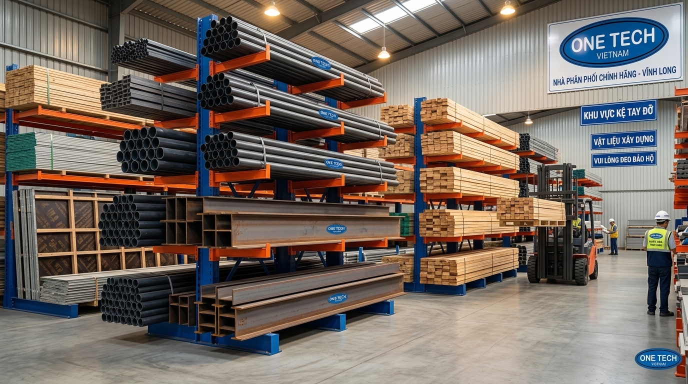 Kệ tay đỡ cho kho vật liệu xây dựng tại Vĩnh Long