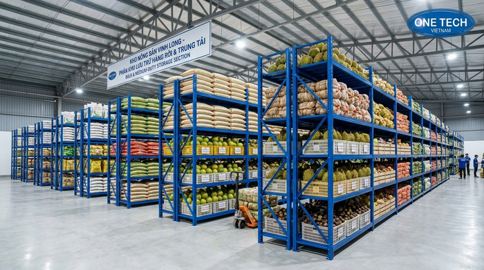 Kệ trung tải cho kho nông sản tại Vĩnh Long