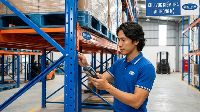 Kiểm tra tải trọng kệ kho thông minh trước khi nghiệm thu