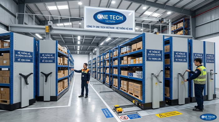 Phân loại kệ kho di động Vĩnh Long theo cách vận hành