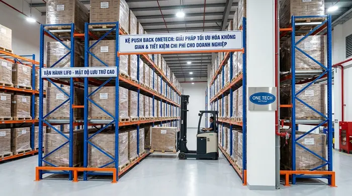 Kệ Push Back Vĩnh Long giúp tiết kiệm diện tích và tối ưu chi phí kho