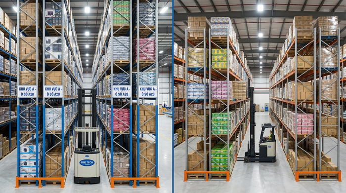 So sánh Kệ Narrow Aisle Vĩnh Long với kệ pallet thông thường