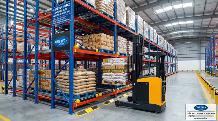 Thiết kế Kệ Push Back Vĩnh Long theo mặt bằng và xe nâng