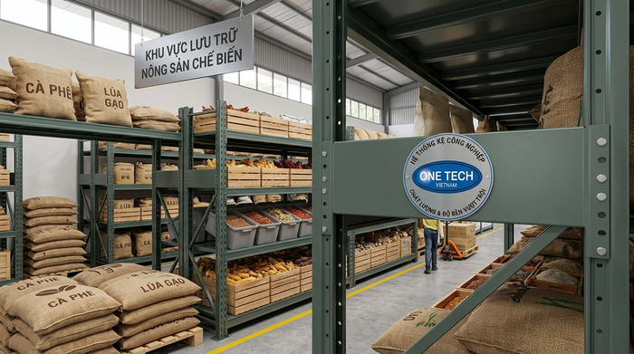 Kho nông sản sử dụng kệ sắt chống rỉ