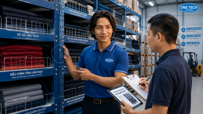 Hướng dẫn sử dụng và an toàn sau lắp đặt kệ kho vải Bàn giao và đào tạo sử dụng kệ kho vải