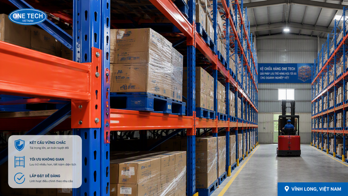 Kệ pallet racking cho kho hàng tại Vĩnh Long