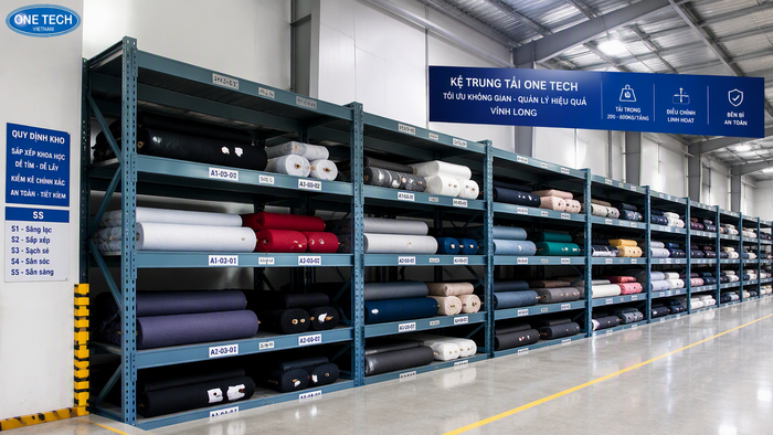 Kệ sắt trung tải cho kho vải cuộn Kệ sắt trung tải để vải cuộn tại Vĩnh Long