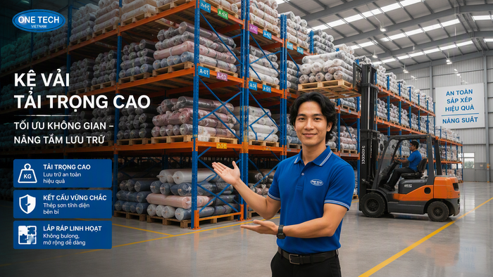 Kệ vải chịu tải cao cho kho nguyên liệu lớn Kệ vải chịu tải cao cho pallet tại Vĩnh Long