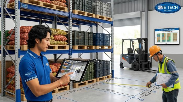 Khảo sát mặt bằng trước khi lắp kệ kho logistics tại Vĩnh Long