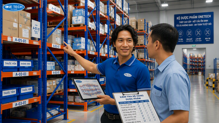 OneTech tư vấn thiết kế kệ kho dược phẩm tại Vĩnh Long