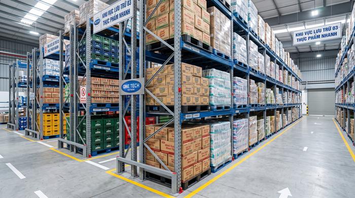 Kệ pallet công nghiệp tối ưu kho FMCG Kệ pallet công nghiệp cho kho FMCG Vĩnh Long