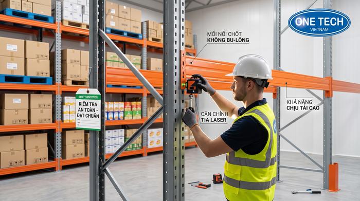 Lắp đặt và kiểm tra an toàn kệ kho FMCG Lắp đặt và kiểm tra an toàn kệ kho FMCG